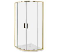 Beliani Shower Enclosure Jukatan 900 X 900 X 1850 mm Gold