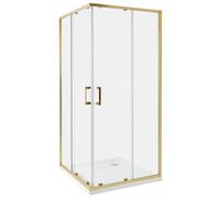 Beliani Shower Enclosure Tela 900 X 900 X 1850 mm Gold