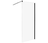 Beliani Shower Screen AHAUS 800 x 1900 mm Black, Clear