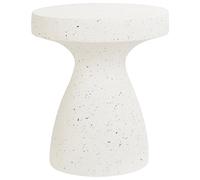 Beliani Side Table Biviere 39 Cm 39 Cm Terrazzo Effect Off-White