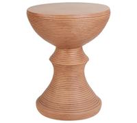 Beliani Side Table Caldaro 40 Cm 40 Cm Wood-Like Brown