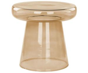 Beliani Side Table Caldera Glass Golden Brown