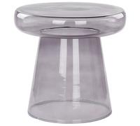 Beliani Side Table Caldera Glass Grey