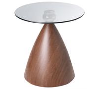 Beliani Side Table Corella Tempered Glass Brown/ Black