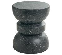 Beliani Side Table Faliro 37 Cm 37 Cm Terrazzo Effect Black Terrazzo
