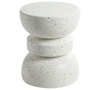Beliani Side Table Faliro 37 Cm 37 Cm Terrazzo Effect Off-White