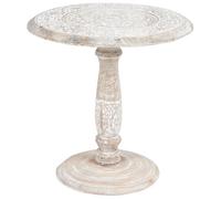 Beliani Side Table Jambia Mango Wood Off-White