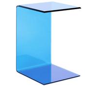 Beliani Side Table Lourdes Tempered Glass Blue
