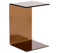 Beliani Side Table Lourdes Tempered Glass Brown