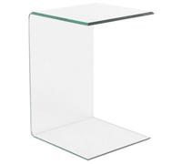 Beliani Side Table Lourdes Tempered Glass Transparent
