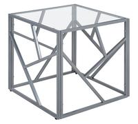 Beliani Side Table Orland Glass Silver