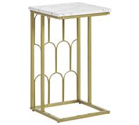 Beliani Side Table Pandale White Marble