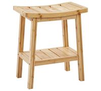 Beliani Side Table Tremont Bamboo Light Brown