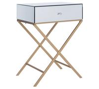 Beliani Side Table Vivy Glass Mirrored Silver