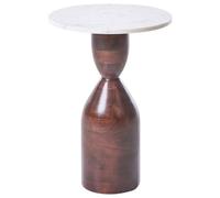 Beliani Side Table Wallula Mango Wood Brown