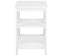 Beliani Side Table White 40 X 40 Cm 2-Tier Minimalist Scandinavian