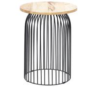 Beliani Side Table WILLS Mango Wood Brown/ Black