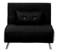 Beliani Fabric Single Sofa Bed Black Farris, Black