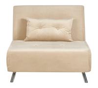 Beliani Single Sofa Bed Farris Velvet Sand Beige