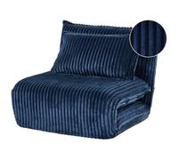 Beliani Single Sofa Bed Lysekil Corduroy Blue