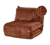 Beliani Single Sofa Bed Lysekil Corduroy Golden Brown