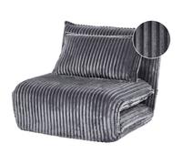Beliani Single Sofa Bed Lysekil Corduroy Grey