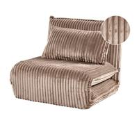 Beliani Single Sofa Bed Lysekil Corduroy Light Brown