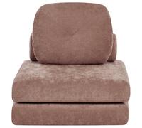 Beliani Single Sofa Bed Olden Chenille Brown