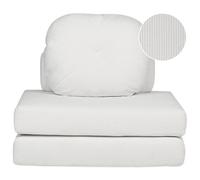 Beliani Jumbo Cord Single Sofa Bed White Olden, White