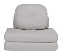 Beliani Fabric Single Sofa Bed Light Grey Olden, Grey
