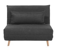 Beliani Single Sofa Bed Setten Fabric Dark Grey