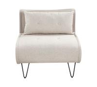 Single Sofa Bed VESTFOLD Fabric Light Beige