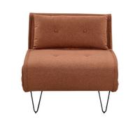 Beliani Single Sofa Bed Vestfold Fabric Orange