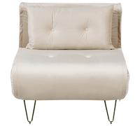 Beliani Single Sofa Bed Vestfold Velvet Beige