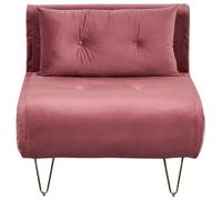 Beliani Single Sofa Bed Vestfold Velvet Pink