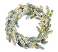 Beliani Snowy Christmas Wreath Led Albini 45 Cm Green