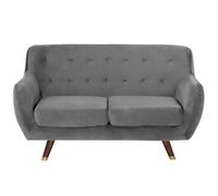 Beliani Sofa 2 Seater Bodo Velvet Grey