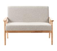 Beliani Sofa 2 Seater Esrum Fabric Light Brown/ Grey
