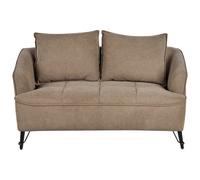 Beliani Sofa 2 Seater Hobro Fabric Light Brown