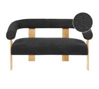 Beliani Sofa 2 Seater Ilbro Boucle Black/ Light Brown