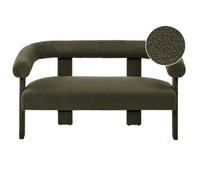 Beliani Sofa 2 Seater Ilbro Boucle Dark Green