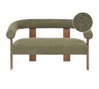 Sofa 2 Seater ILBRO Boucle Green/ Dark Brown