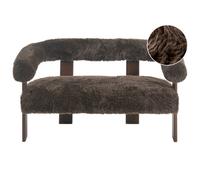 Beliani Sofa 2 Seater Ilbro Faux Fur Dark Brown