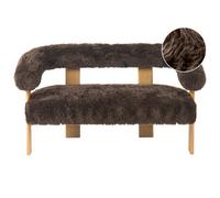 Beliani Sofa 2 Seater Ilbro Faux Fur Dark Brown/ Light Brown
