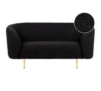 Beliani Sofa 2 Seater Loen Boucle Black