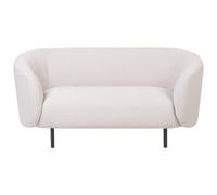 Beliani 2 Seater Fabric Sofa Beige Loen, Brown