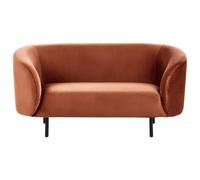 Beliani Sofa 2 Seater Loen Velvet Orange