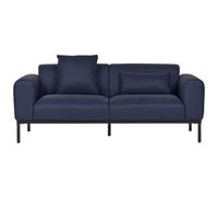 Beliani Sofa 2 Seater Malmos Faux Linen Dark Blue