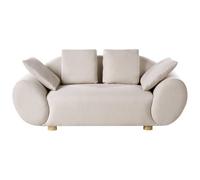 Beliani Sofa 2 Seater Ringel Fabric Light Beige