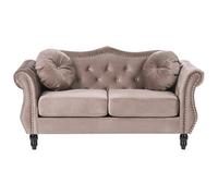 Beliani Sofa 2 Seater Skien Velvet Taupe